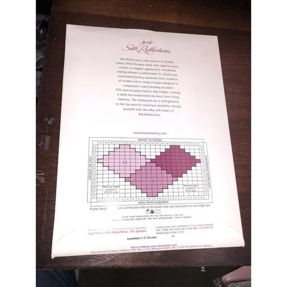 Hanes Silk Reflections Silky Sheer Pearl Control Top Panty Hose Size EF  718 - Picture 2 of 2